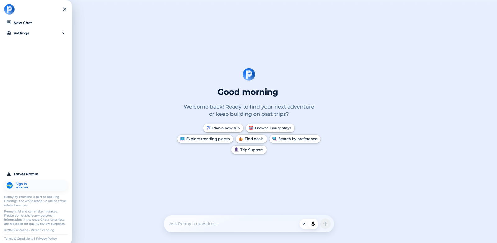 Penny by Priceline AI travel agent
