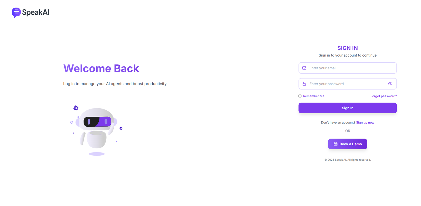 SpeakAI login